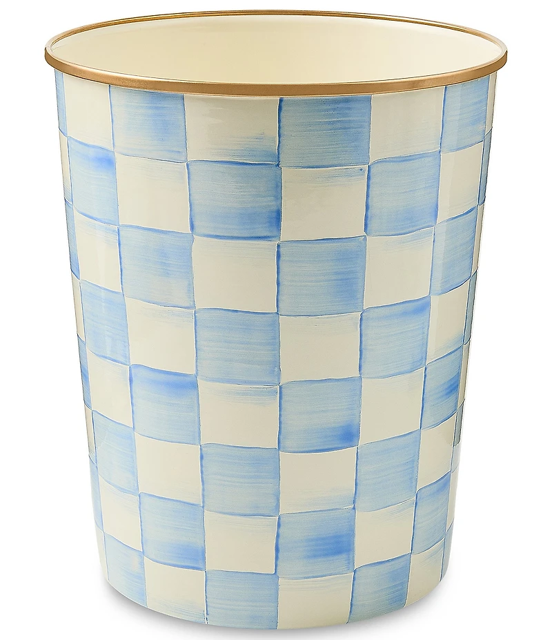 MacKenzie-Childs Check Enamel Waste Bin