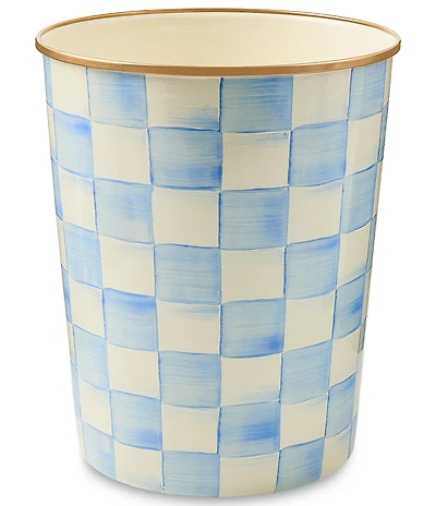 MacKenzie-Childs Check Enamel Waste Bin