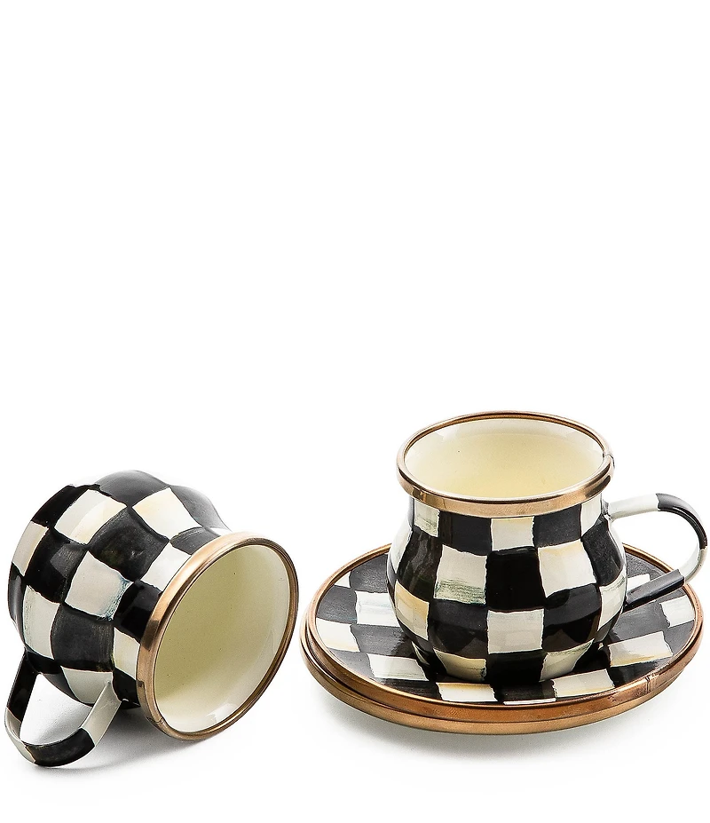 MacKenzie-Childs Courtly Check Espresso Cup & Saucer Set