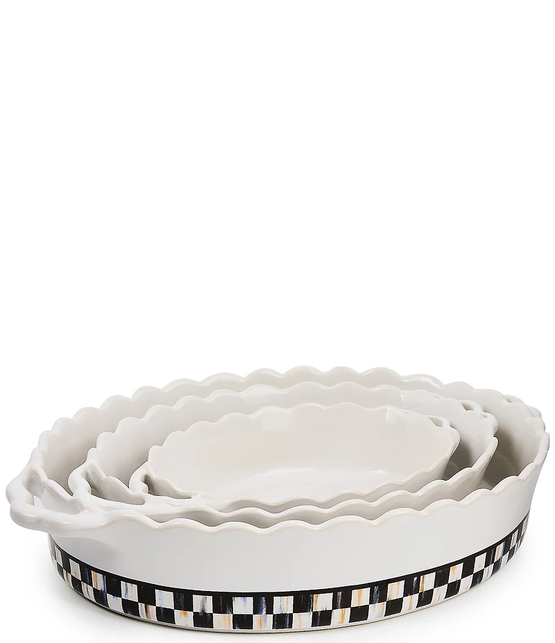MacKenzie-Childs Courtly Check Everyday Large Oval Baker