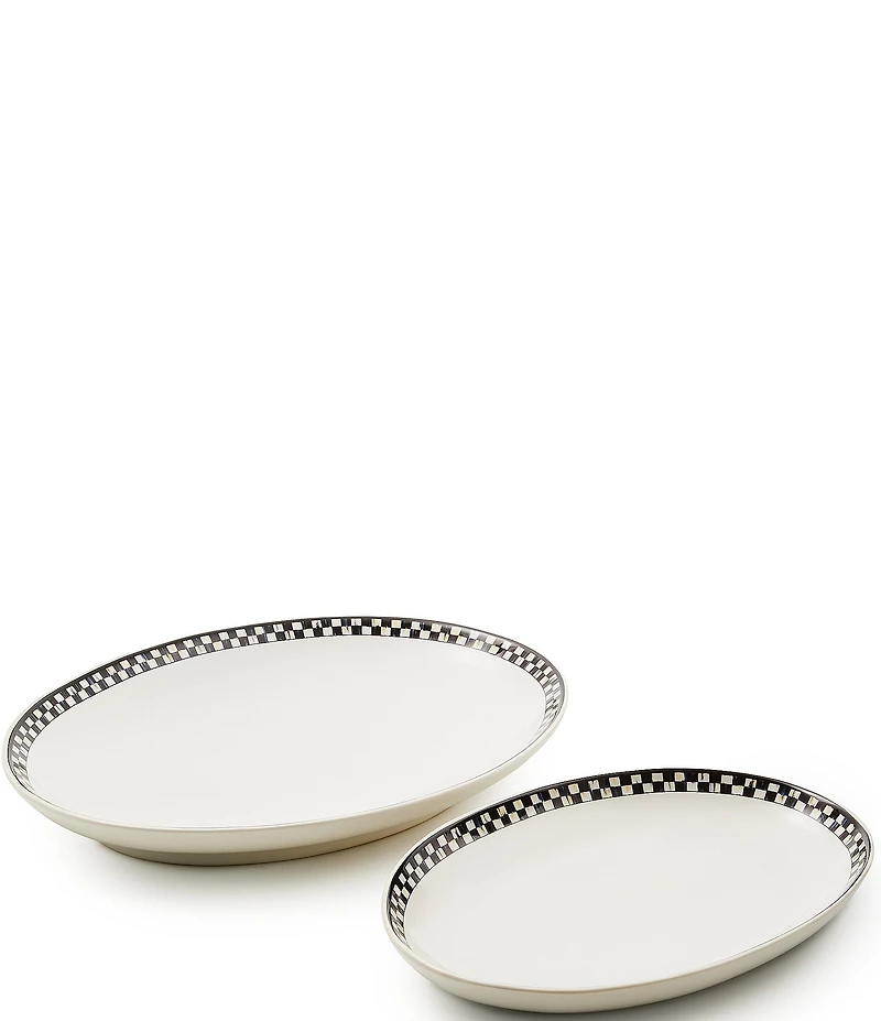 MacKenzie-Childs Courtly Check® Everyday Oval Platters, Set of 2