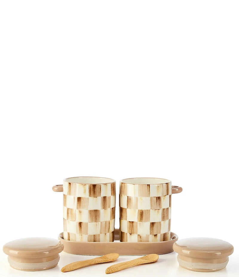 MacKenzie-Childs Check Farmhouse Canisters, Set of 2