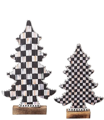 MacKenzie-Childs Courtly Check Forest Tree Sitters, Set of 2