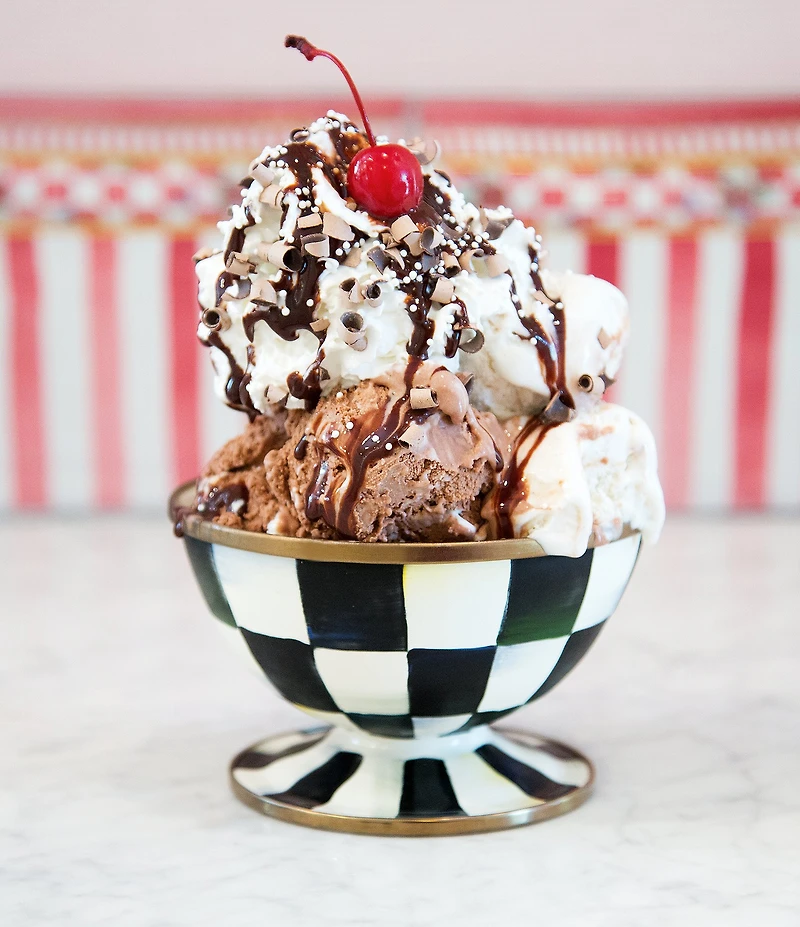 MacKenzie-Childs Check Ice Cream Dish