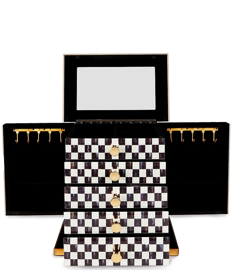 MacKenzie-Childs Courtly Check Jewelry Armoire Storage