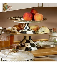 MacKenzie-Childs Check Enamel Pedestal Platter
