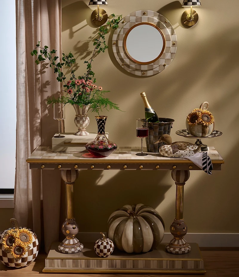 MacKenzie-Childs Check Enamel Pedestal Platter