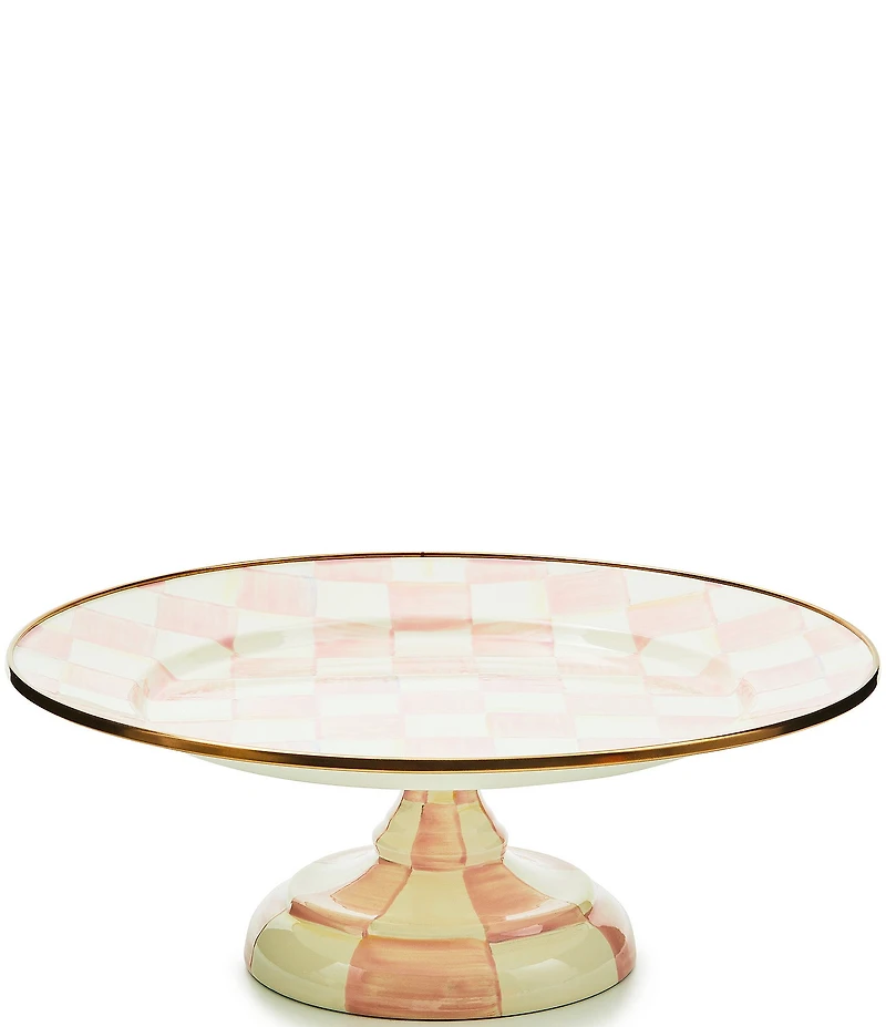 MacKenzie-Childs Check Enamel Pedestal Platter
