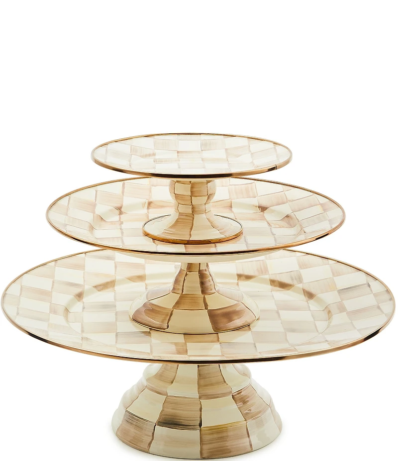 MacKenzie-Childs Check Enamel Pedestal Platter
