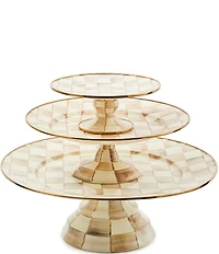 MacKenzie-Childs Check Enamel Pedestal Platter