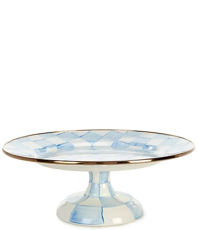 MacKenzie-Childs Check Enamel Pedestal Platter