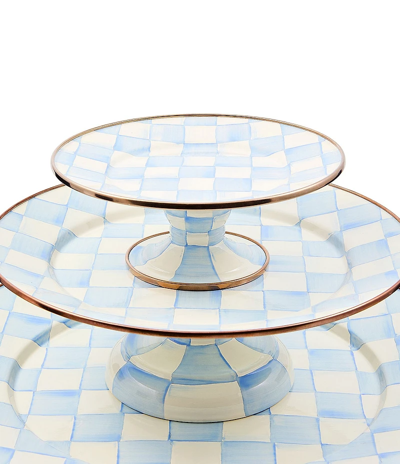 MacKenzie-Childs Check Enamel Pedestal Platter