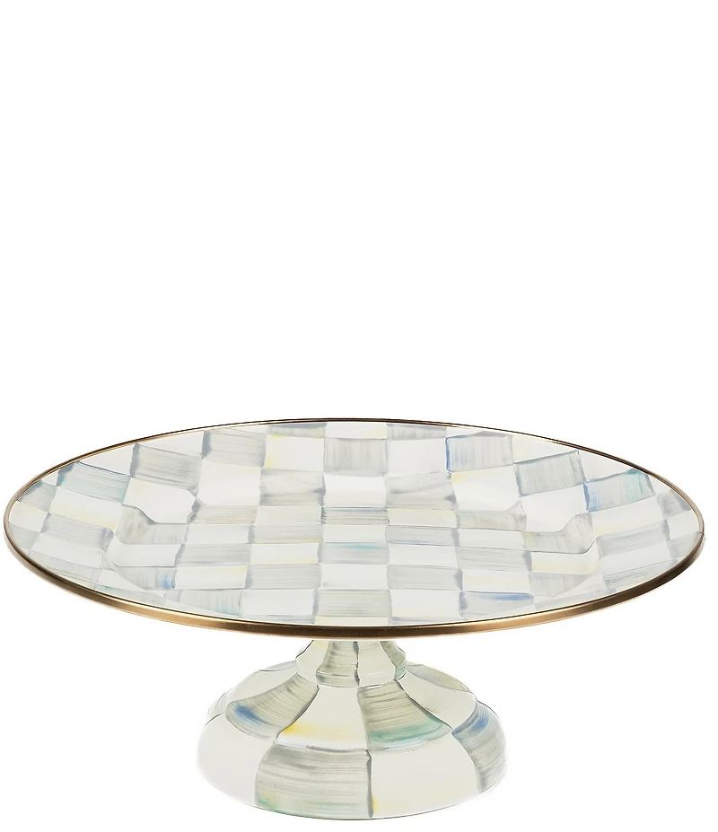 MacKenzie-Childs Check Enamel Pedestal Platter