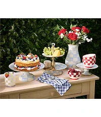 MacKenzie-Childs Check Enamel Pedestal Platter