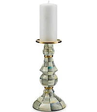 MacKenzie-Childs Large Check Enamel Pillar Candlestick