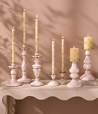 MacKenzie-Childs Medium Check Enamel Pillar Candlestick