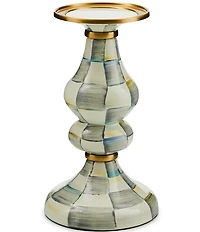 MacKenzie-Childs Medium Check Enamel Pillar Candlestick
