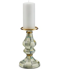 MacKenzie-Childs Medium Check Enamel Pillar Candlestick