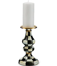 MacKenzie-Childs Medium Check Enamel Pillar Candlestick