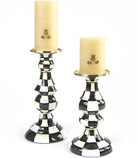 MacKenzie-Childs Medium Check Enamel Pillar Candlestick