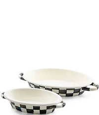 MacKenzie-Childs Courtly Check Medium Oval Gratin Dish