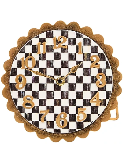 MacKenzie-Childs Courtly Check Scalloped Desk Clock