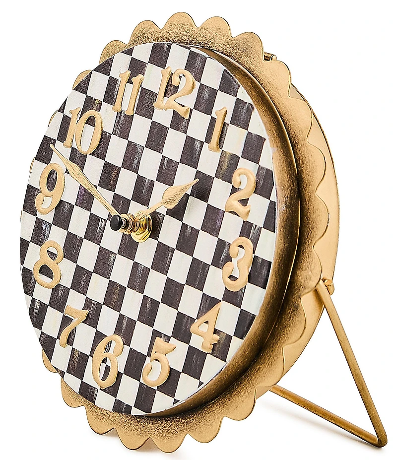 MacKenzie-Childs Courtly Check Scalloped Desk Clock