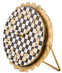 MacKenzie-Childs Courtly Check Scalloped Desk Clock