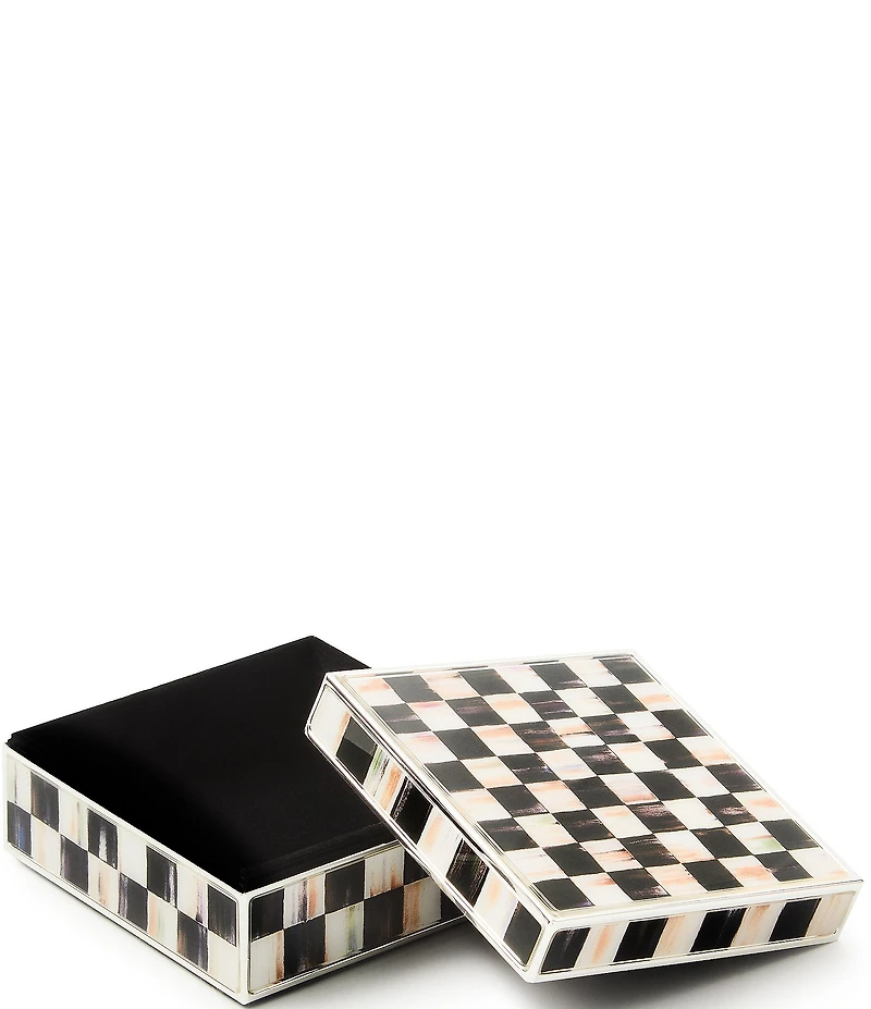 MacKenzie-Childs Check Silver Plated Trinket Box