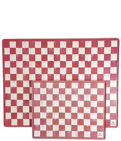 MacKenzie-Childs Check Tempered Glass Cutting Board, Set of 2