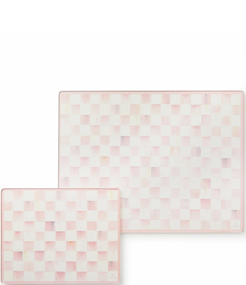 MacKenzie-Childs Check Tempered Glass Cutting Board, Set of 2