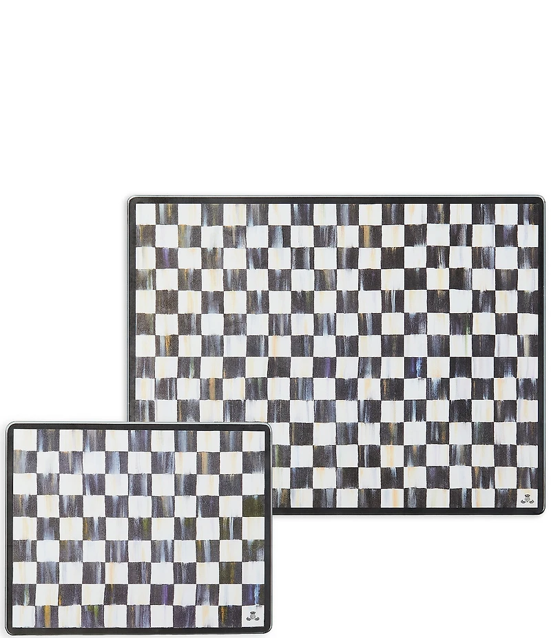 MacKenzie-Childs Check Tempered Glass Cutting Board, Set of 2
