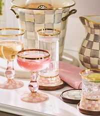 MacKenzie-Childs Check Double Old Fashion Glass, Set of 2
