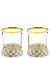 MacKenzie-Childs Check Double Old Fashion Glass, Set of 2