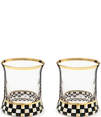MacKenzie-Childs Check Double Old Fashion Glass, Set of 2