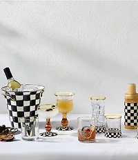 MacKenzie-Childs Check Double Old Fashion Glass, Set of 2