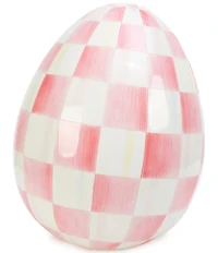 MacKenzie-Childs Easter Collection Bubblegum Check Large Egg Figurine