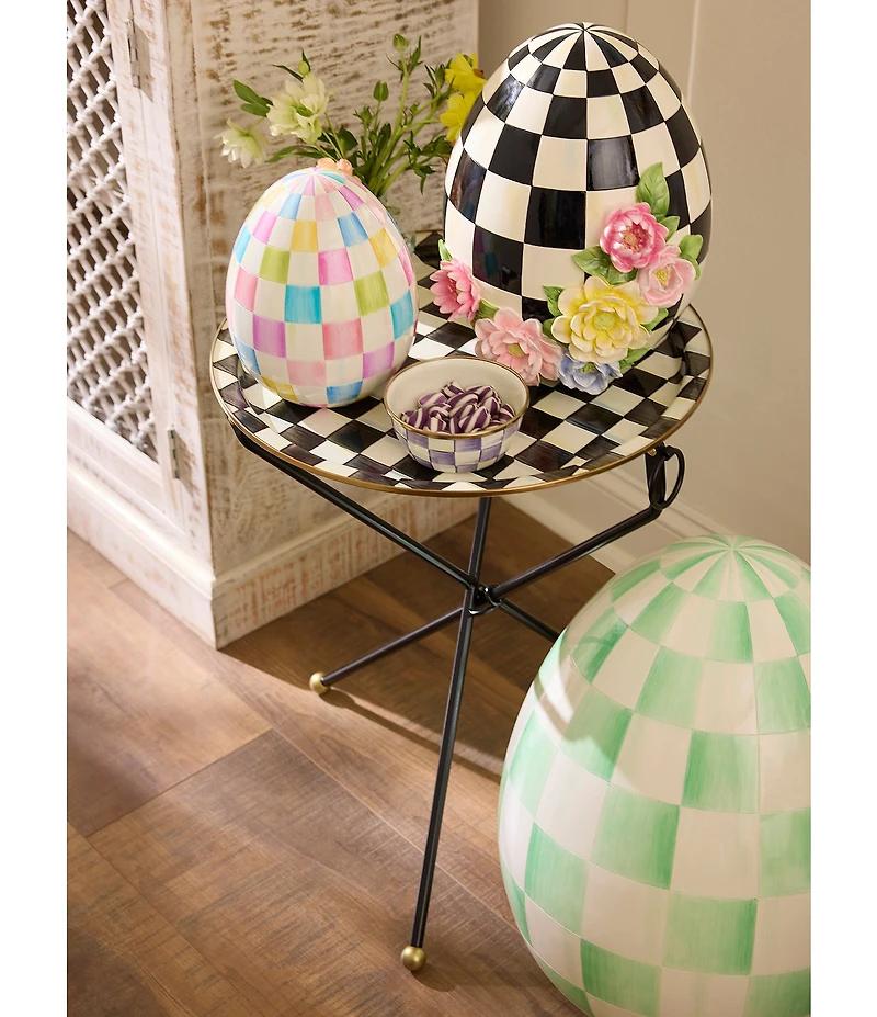 MacKenzie-Childs Easter Collection Check Egg Figurine, Large