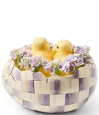 MacKenzie-Childs Easter Collection Check Bird Peekaboo Egg Figurine