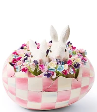 MacKenzie-Childs Easter Collection Check Peekaboo Bunny Egg Figurine