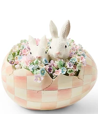 MacKenzie-Childs Easter Collection Check Peekaboo Bunny Egg Figurine