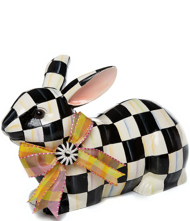 MacKenzie-Childs Easter Collection Courtly Check® Resting Bunny Figurine