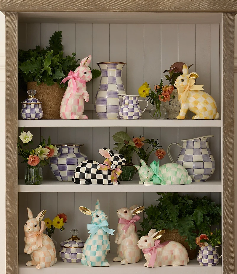 MacKenzie-Childs Easter Collection Courtly Check® Resting Bunny Figurine