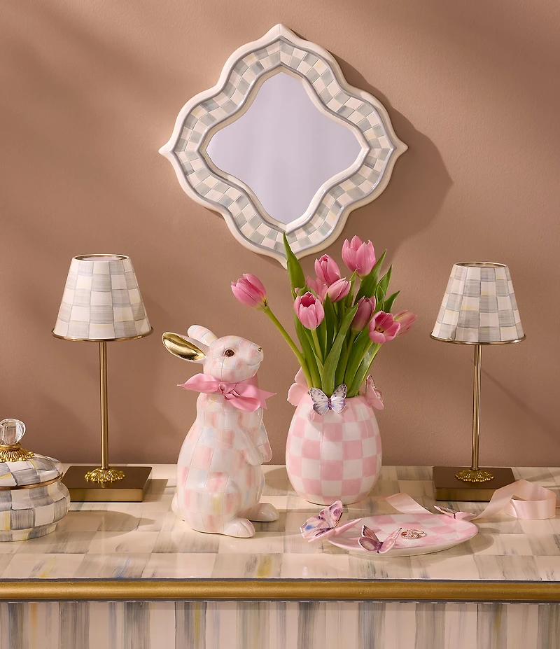 MacKenzie-Childs Easter Collection Check Standing Bunny Figurine