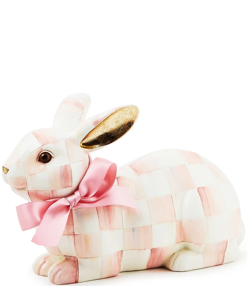 MacKenzie-Childs Easter Collection Check Resting Bunny Figurine