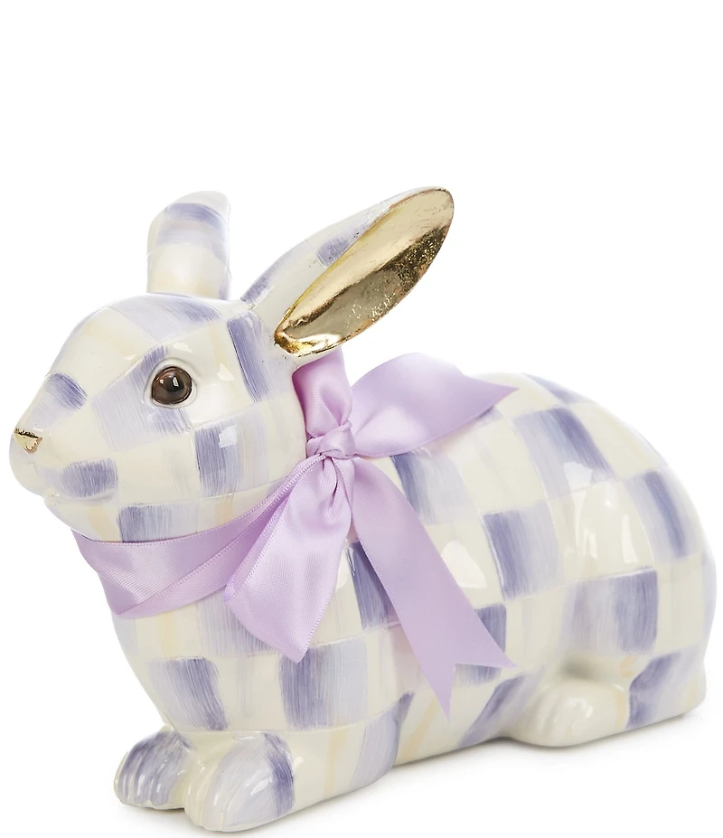 MacKenzie-Childs Easter Collection Check Resting Bunny Figurine