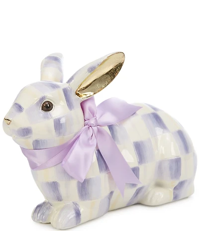 MacKenzie-Childs Easter Collection Check Resting Bunny Figurine