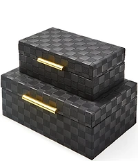 MacKenzie-Childs Embossed Faux Leather Decorative Box