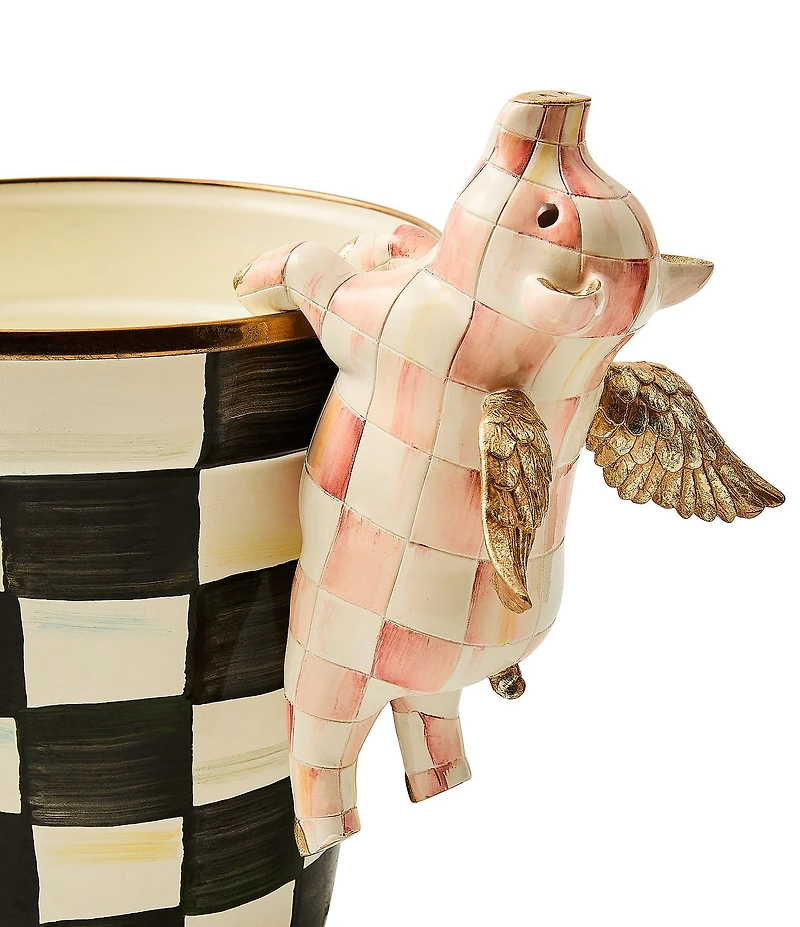 MacKenzie-Childs Flying Pig Pot Climber Decorative Figurine