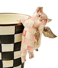 MacKenzie-Childs Flying Pig Pot Climber Decorative Figurine